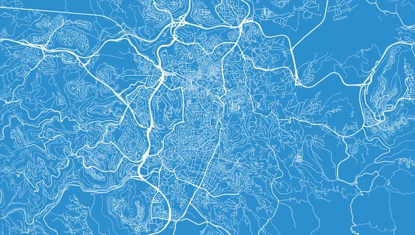 Mapa urbano de Jerusalén, Israel, Oriente Medio — Vector de stock