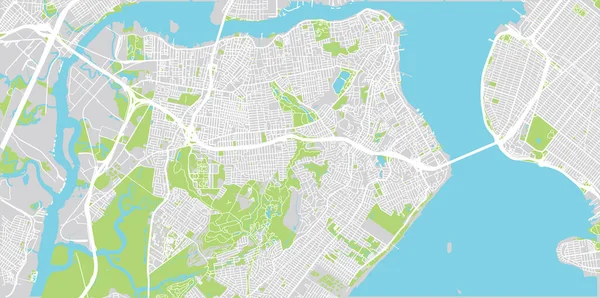 Mapa da cidade vetorial urbana de Staten Island, Nova Iorque, Estados Unidos da América — Vetor de Stock