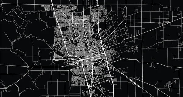 Mapa urbano de Stockton, California, Estados Unidos de América — Vector de stock