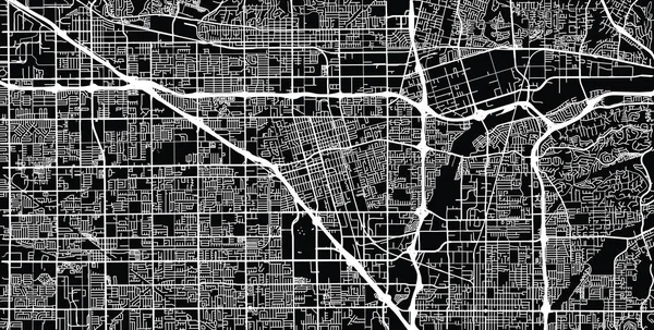 Mapa urbano de Anaheim, California, Estados Unidos de América — Vector de stock