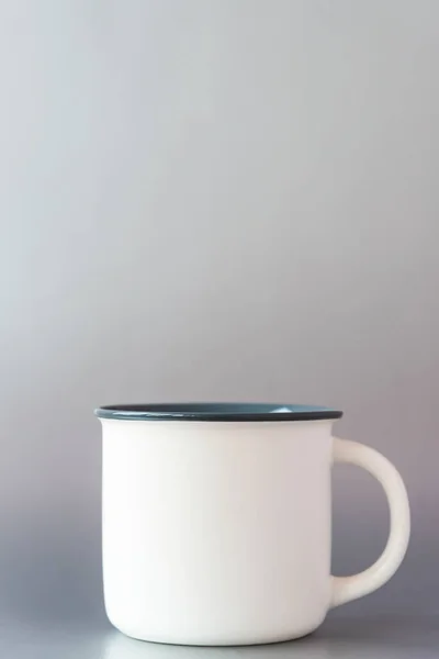 Blank coffee or tea cup, simple white mug mockup