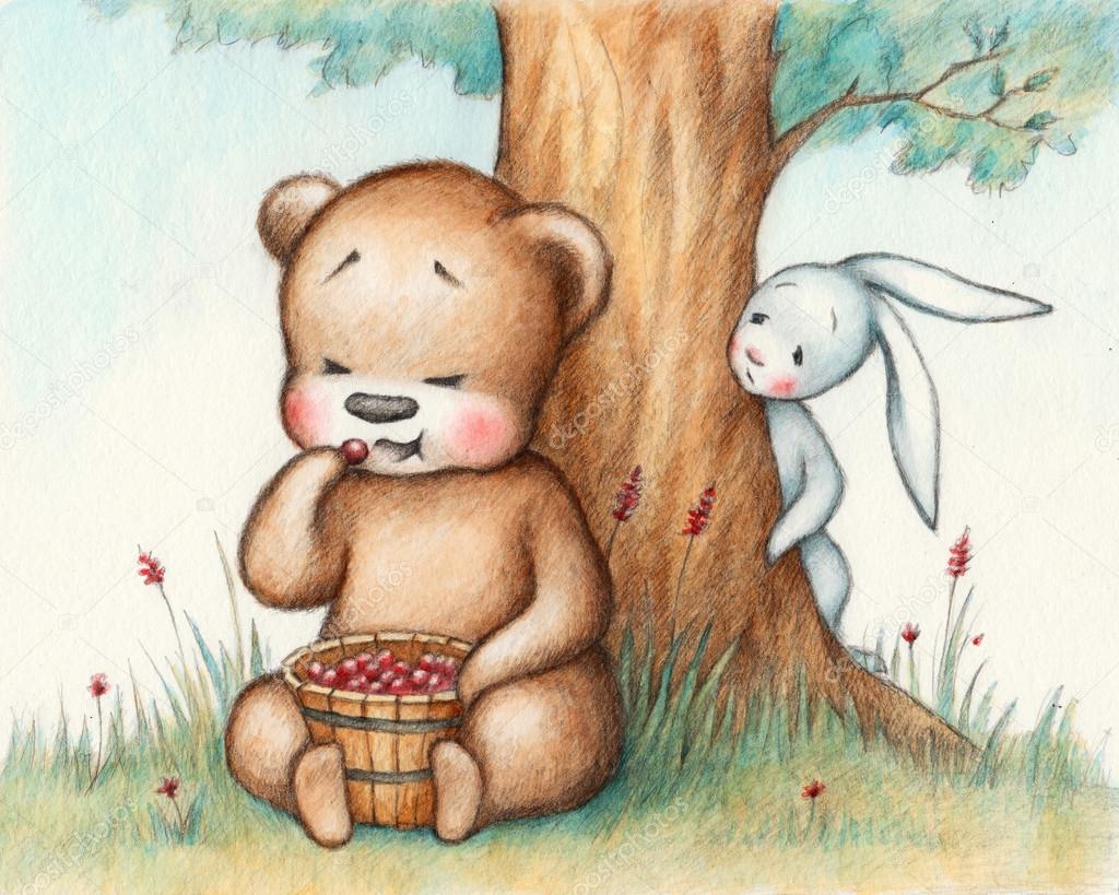 Teddy Bear eating berries