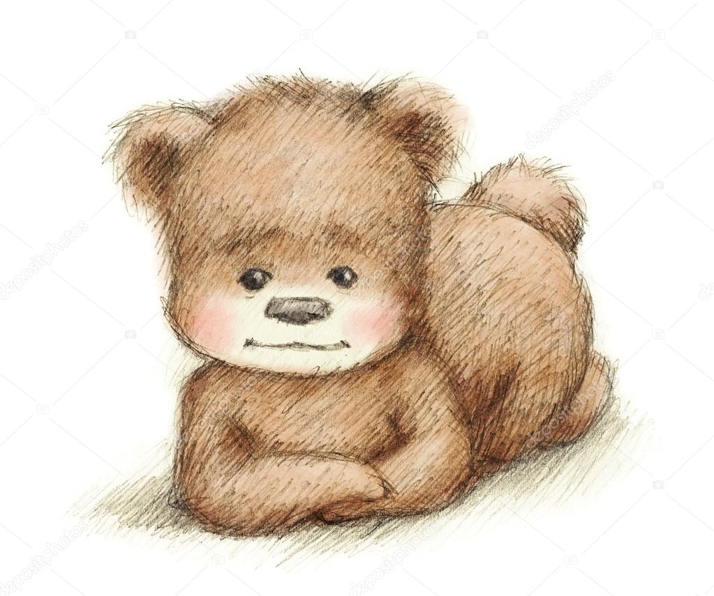 Desenho de colocar ursinho de pelúcia Ilustração de ©Abramskaya #88014000, image size:1023x855