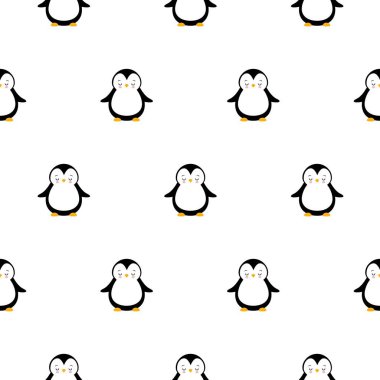 Şirin Penguen Çizgi Filmi Kusursuz Arkaplan Kawaii tarzı