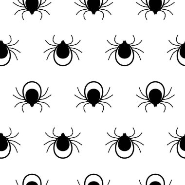 Tick 'le kusursuz bir düzen. Mite. Böcek Vektörü illüstrasyonu