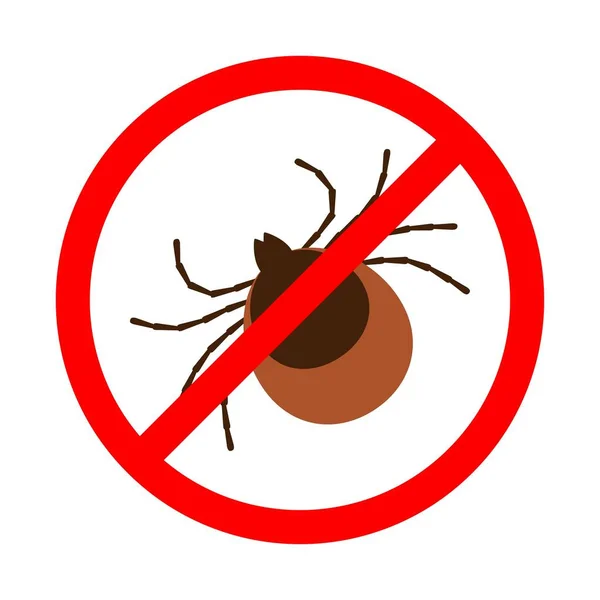 符号寄生虫警告标志。小蜘蛛。有点红。有点过敏。流行病。螨类寄生虫. — 图库矢量图片