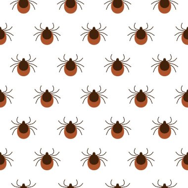 Süsleme ve beyaz arkaplan için kene böcekleri ile izole edilmiş, gerçekçi, pürüzsüz desen.