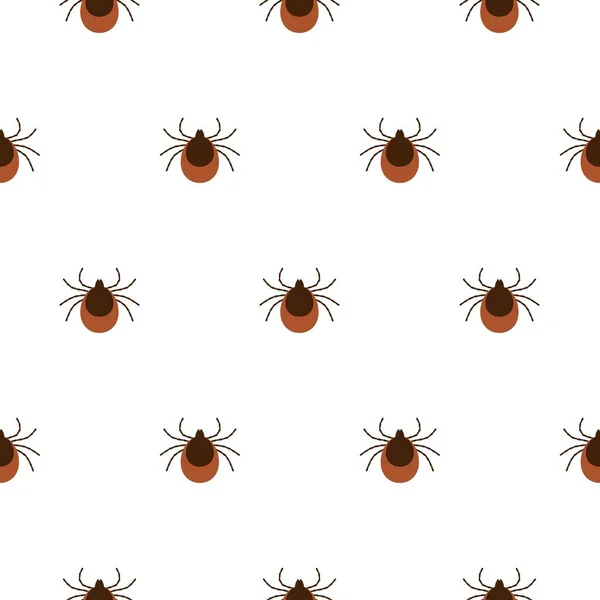 Vektor reális elszigetelt zökkenőmentes mintát kullancs rovarok dekoráció és borító a fehér háttér. Lapos illusztráció — Stock Vector