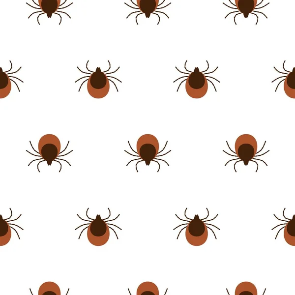 Vektor reális elszigetelt zökkenőmentes mintát kullancs rovarok dekoráció és borító a fehér háttér. Az atka rovarveszélyének fogalma — Stock Vector