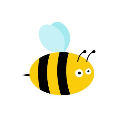 Crazy bee - cartoon illustration character isolated on white