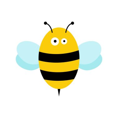 Çılgın Arı - beyaz arkaplanda izole edilmiş çizgi film çizimi karakteri