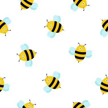 Tatlı bal arıları çizimi ile kusursuz desen