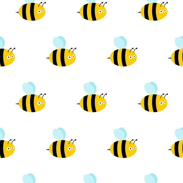 Bees seamless pattern. Vektorová ilustrace. Obrázek létajících včel. — Stockový vektor