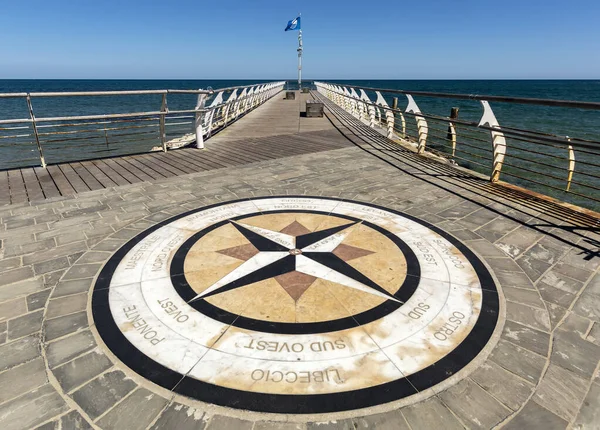 Die Kompassrose Pesaro Region Marken Italien — Stockfoto