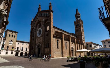 Crema Katedrali Manzarası, Lombardy, İtalya.