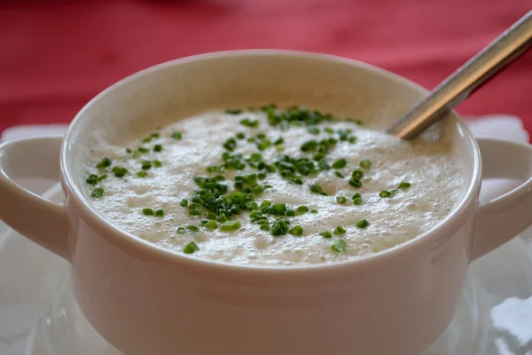 Servido sopa de crema Tombinambur — Foto de Stock
