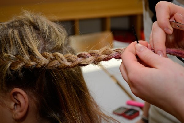 Teenagers at the hairdresser