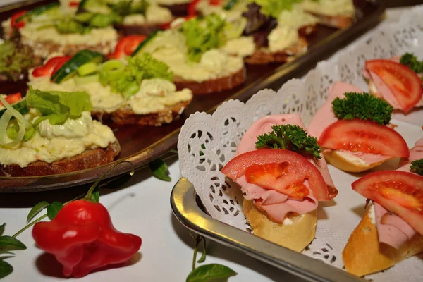 Sanduíches no buffet — Fotografia de Stock