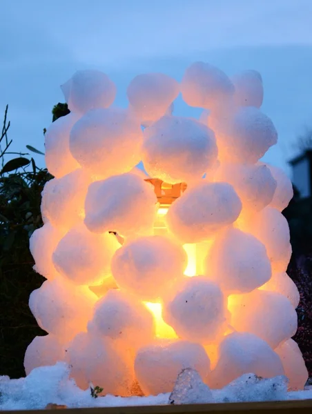 Grave light behind snow globes — Stock Photo, Image