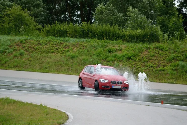 Skid control practice and driving training — Stock Photo, Image