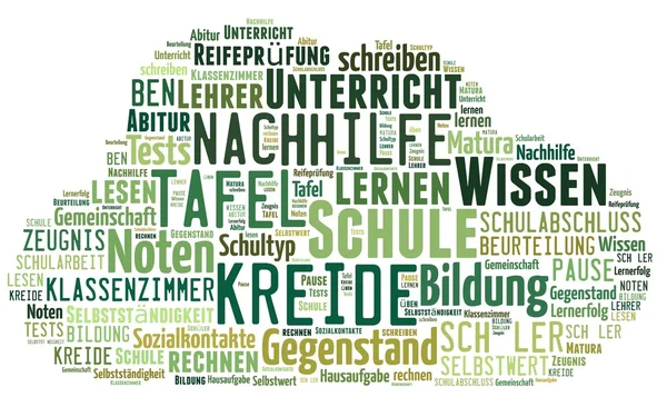 Word cloud around school — Stock Photo, Image