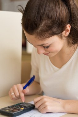 Hesap makinesi testindeki ile kız öğrenci