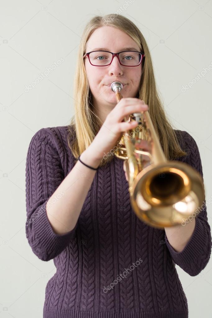 Young trumpet player optional — Stock Photo © alho007 121090800