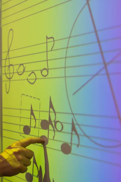 Pizarra con notas musicales — Foto de Stock