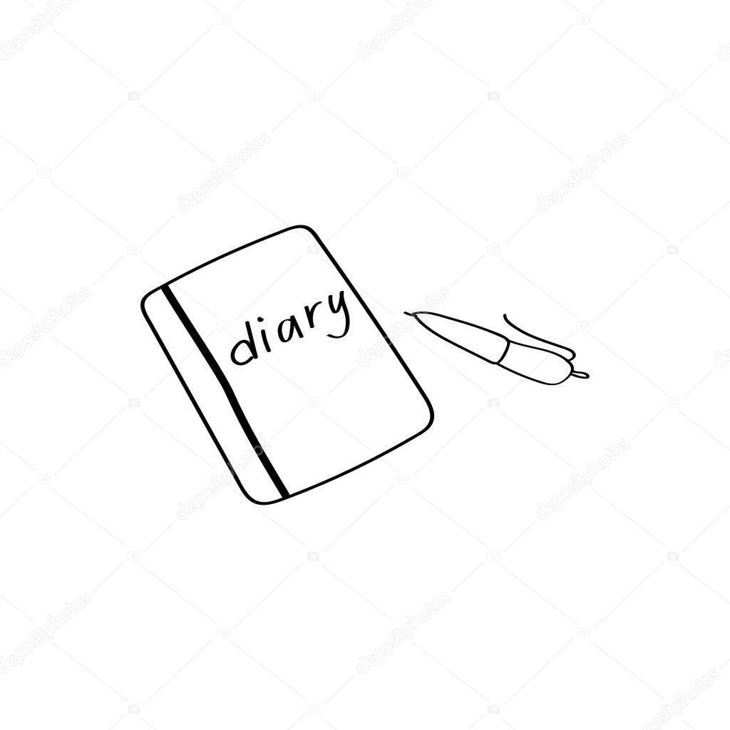 Personal diary. Personal notebook. Cute doodle vector illustration