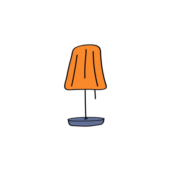 Icona scarabocchiare lampada da tavolo. Graziosa mano disegnato vettoriale illustrazione — Vettoriale Stock