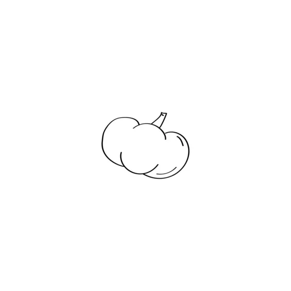 Doodle pumpkin icon. Hand drawn vector illustration — Stock Vector