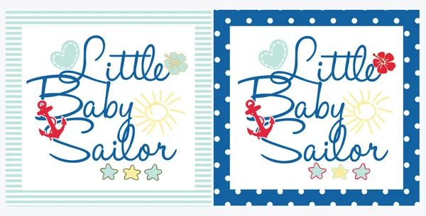 Little sailor labels — Stock Vector