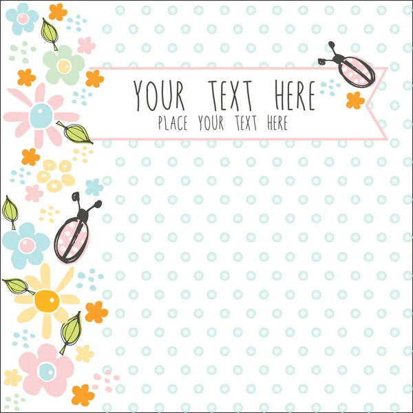 Lovely card with blue dots Stock Illustration