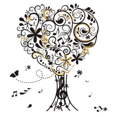 müzik arka plan notları ile