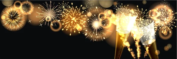 Hintergrund mit goldenem Feuerwerk — Stockfoto