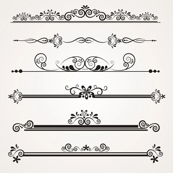 Vector set with calligraphic elements — Stock Vector