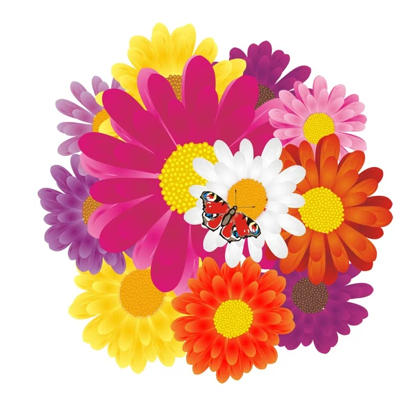 Πολύχρωμα λουλούδια — Διανυσματικό Αρχείο