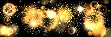 background with golden fireworks clipart