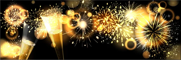 Hintergrund mit goldenem Feuerwerk — Stockfoto