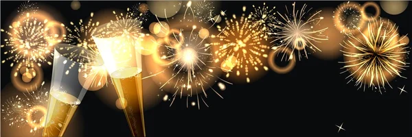 Fundo com fogo de artifício dourado — Fotografia de Stock