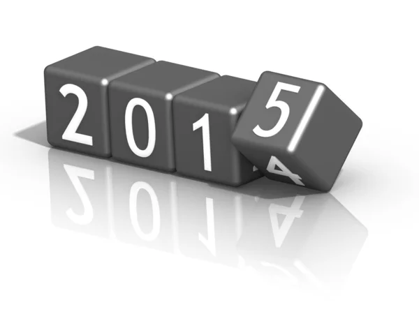 New year 2015 on grey dices — Stock Photo, Image