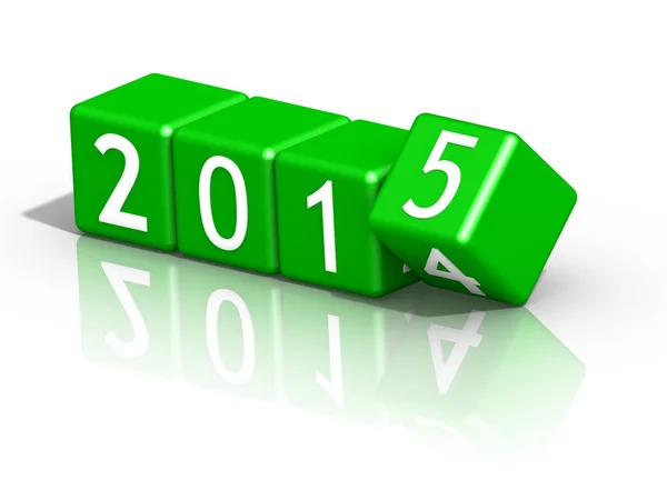 Nuevo año 2015 en dados verdes —  Fotos de Stock