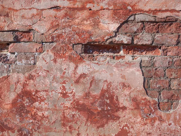 Tekstura stare rustykalne ściany pokryte różowy stiuk — Zdjęcie stockowe
