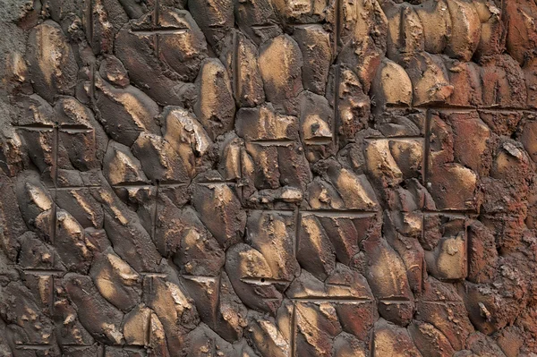 Textur der braunen Wand mit grobem Zierputz bedeckt — Stockfoto