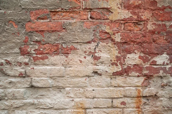 Tekstura stare mury z cegły, malowane szara farba — Zdjęcie stockowe