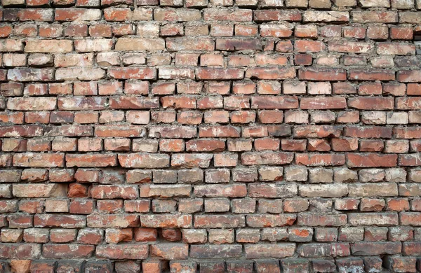 Texture of old wall of red brick — Stock Photo, Image