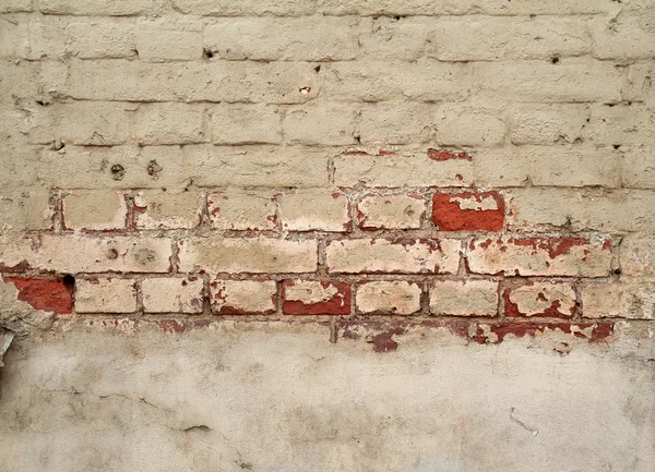 Texture of old crumbling brick walls, painted gray — Stock Photo, Image