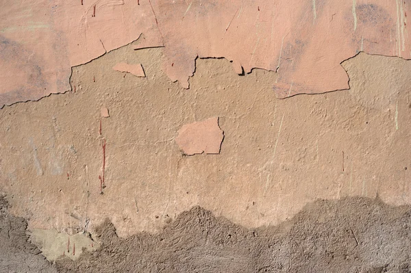 Texture di vecchia parete ricoperta di stucco marrone — Foto Stock