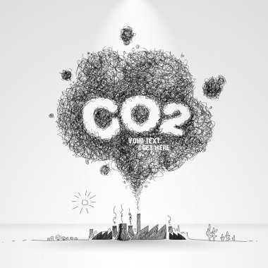 Vector Illustration of Air Pollution. clipart