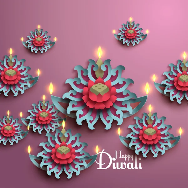 Vector Diwali Diya (lámpara de aceite ). — Archivo Imágenes Vectoriales
